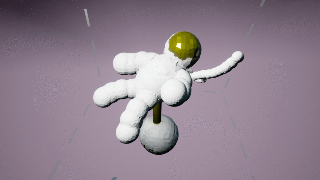 Eine virtuelles 3-D Modell einer Figur.